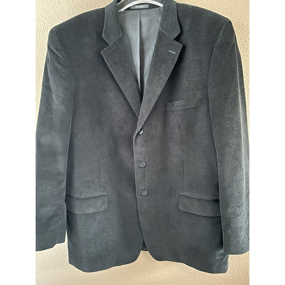 Alfani 48L Black Corduroy Mens Blazer Suit Jacket Sport Coat